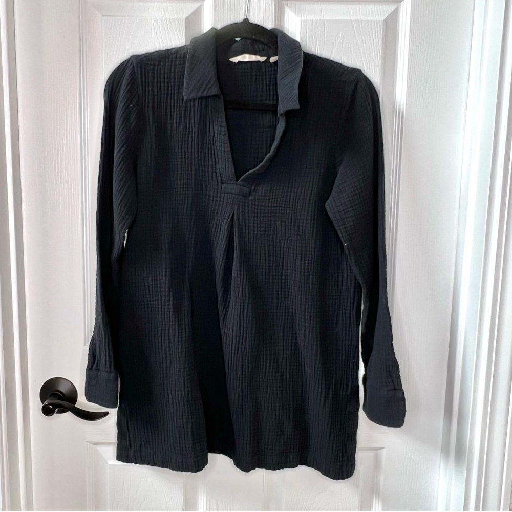 ⭐️ Soft Surroundings Biscayne Gauze Tunic Black MEDIUM